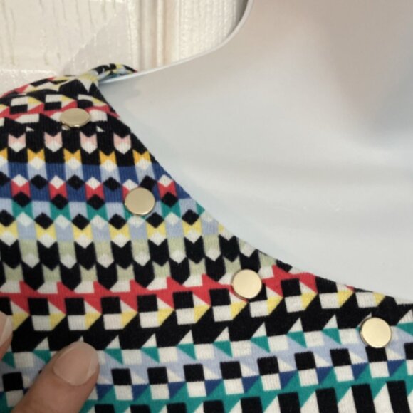 Rafaella Ladies Small Multicolor 3/4 Sleeve round Keyhole neck Blouse - Picture 6 of 14